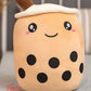 Cute Fruit Drink Plush Stuffed Soft Strawberry Milk Tea Plush Boba Tea Cup Toy Bubble Tea Pillow Cushion Kids Gift