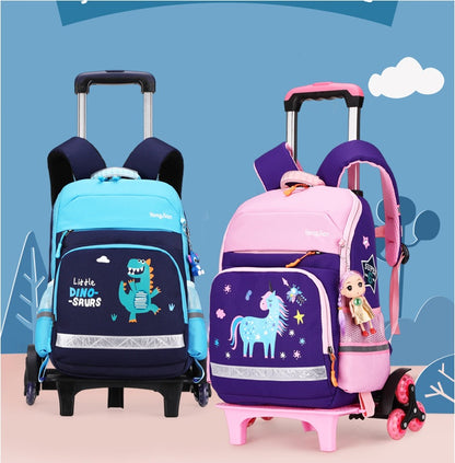 Korean Detachable Trolley  Bag For Elementary School Students