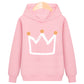 Crown hooded plus velvet sweatshirt