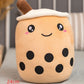 Cute Fruit Drink Plush Stuffed Soft Strawberry Milk Tea Plush Boba Tea Cup Toy Bubble Tea Pillow Cushion Kids Gift