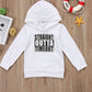 Children's hooded sweater letter top