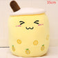 Cute Fruit Drink Plush Stuffed Soft Strawberry Milk Tea Plush Boba Tea Cup Toy Bubble Tea Pillow Cushion Kids Gift