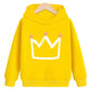 Crown hooded plus velvet sweatshirt