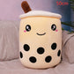 Cute Fruit Drink Plush Stuffed Soft Strawberry Milk Tea Plush Boba Tea Cup Toy Bubble Tea Pillow Cushion Kids Gift