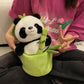 Simulated Bamboo Tube Flower Panda Pillow