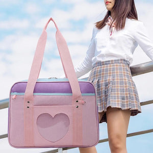 Japanese Preppy Style JK Pink Uniform Shoulder School Bags For Women Girls oxford  Large Capacity Casual Luggage Handbags Tote