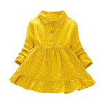 White Polka dot Girls Prited Dress Frok For Children