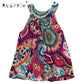 Kids Little Girls Dresses Toddler Printed Flower Baby Girl Sleeveless Party Tutu Summer Mini Dress 3 To 7 Years