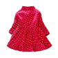 White Polka dot Girls Prited Dress Frok For Children