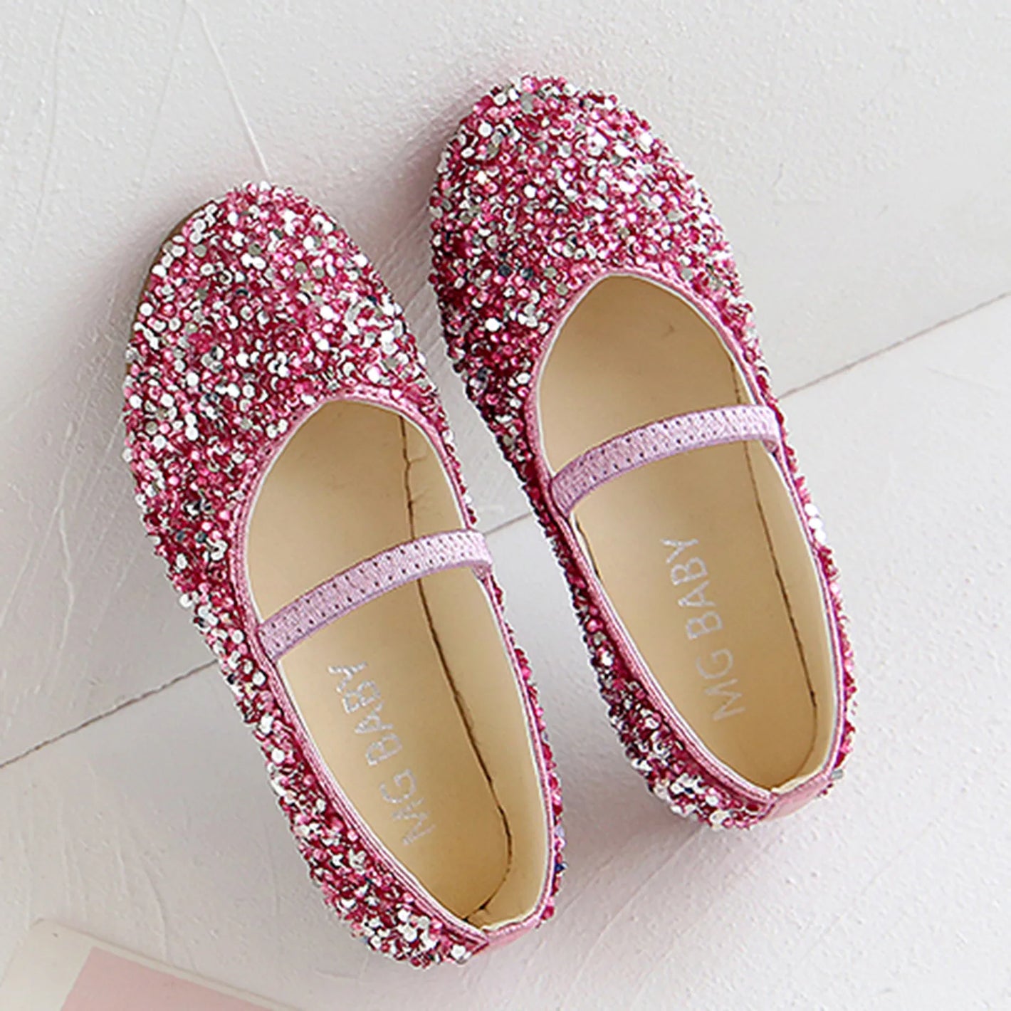 Princess Kids Baby Shoes for Girls Princess Casual Glitter Children Girls Dance Leather Shoes Sequined Soft Blue Pink Silver