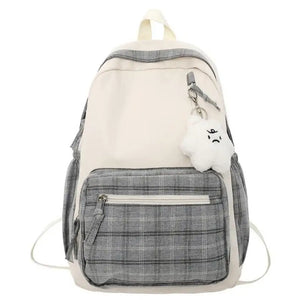 School Bag Kawaii Plaid Schoolbag For Girls College Laptop Backpacks Anti Theft Travel Daypack Large Bookbags For Teens Girls