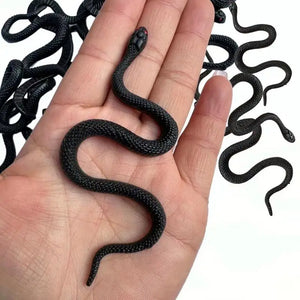 Toy Snake Black Fake Rubber Snake For Prank Halloween Snake Toys Funny Prank Props Lightweight Rain Forest Snakes For Garden To