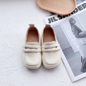 Jlong Spring Soft Comfortable and Retro-Inspired Flats for Boys and Girls 1-8 Years Kids' Fashionable Leather Shoes