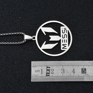 HNSP Messi Stainless Steel Pendant Chain Necklace For Men Boy Soccer Accessories Football Jewelry