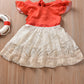 2019-05-30 Lioraitiin 0-5Years Toddler Girl Fashion Summer Dress Off Shoulder Patchwork Lace Bodysuit Family Matching Outfits