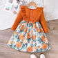 Winter Kids Dresses For Girls From 2 to 7 years Long Sleeve Floral Princess Dress Party Fall Winter Toddler Girl Clothes Dressy