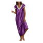 Women Pijamas 2022 Sexy Nightgown Long Dress Satin Sleepwear Short Sleeve Lace V Neck Homewear Pajamas Nightwear Robe Femme