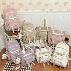 Kawaii Women Backpack Large Capacity Students School Bag For Teenager Girls Bookbag Laptop Rucksack Cute Female Travel Backpack