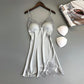 Ladies Sexy Silk Satin Night Dress Sleeveless Nighties V-neck Nightgown Nightdress Ladies Lace Sleepwear Nightwear For Women