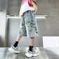 Boys Summer Jeans Floral Pattern Children Jeans Boy Casual Style Jeans Kids Big Children Clothes 6 8 10 12 14