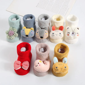 Cute Baby Socks Newborn Glue Dispensing Floor Socks Floor Crawling Socks Shoes First Walkers Prewalker Boots Infant 0-24 Months