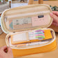 Kawaii Large Capacity Pencil Case Pouch Pen Bag Double Side Opening Student Stationery Organizer School Supplies