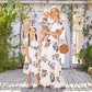 Qunq Summer New Parent-Child Outfit One-Line Shoulder Printed Chiffon Temperament Casual Dress Mom And Daughter Matching Clothes