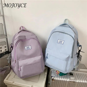 Woman Backpack Large Capacity Girls School Bags Solid Color Simple for Vacations