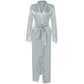 Women Satin Long Nightdress Soft Silk Bath Robe Gown Solid Color Lace Up Nightgown Women Sleepwear Ladies Sexy Nightwear