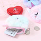 Fashion Women Child Plush Cute Cartoon Key Pendant Bag Coin Purse Clutch Storage Bag Canvas Rose Wallet Keychain Coin Purse 카드지갑