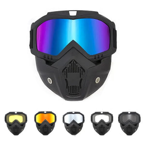 Cycling Sunglasses Motocross Goggles Mask HD Glasses Eyewear Riding Open Face Half Helmet Mask Breathable Cycling Accessories