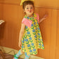 Spring Summer Korean Style Baby Girl Children Kids Casual Posh Cute Princess Style Floral Print Bowknot Doll Neck Design Dress