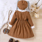 Autumn Toddler Girl Dress Ruffle Winter Long Sleeve Dresses Ruffles Princess Clothes Kid Pleated Corduroy Flounce Chidlren Dress