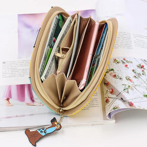 Kraft Pouches Women Fashion Long Style Student Card Wallet Multi-function Folding Purse Lunch In For Kids