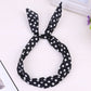 Cute Sweet Polka Dot Bow Rabbit Bunny Ear Headbands Womens Hair Band With Metal Wire Turban Scarf Cross Bow Hair Accessories