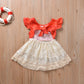 2019-05-30 Lioraitiin 0-5Years Toddler Girl Fashion Summer Dress Off Shoulder Patchwork Lace Bodysuit Family Matching Outfits