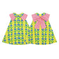 Spring Summer Korean Style Baby Girl Children Kids Casual Posh Cute Princess Style Floral Print Bowknot Doll Neck Design Dress