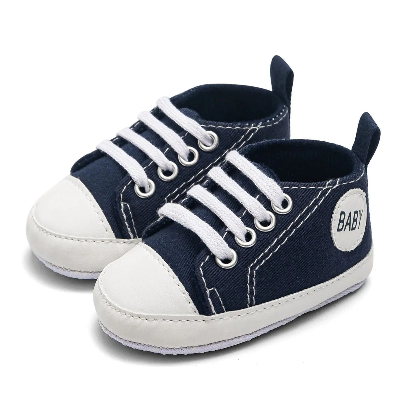 0~18M Baby Canvas Classic Sneakers Newborn Letter Print Sport Baby Boys Girls First Walkers Shoes Infant Toddler Anti-slip Shoes