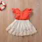 2019-05-30 Lioraitiin 0-5Years Toddler Girl Fashion Summer Dress Off Shoulder Patchwork Lace Bodysuit Family Matching Outfits