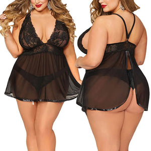 Plus Size Sexy Nightdress Lingerie Lace Pajamas Transparent Temptation Sleepwear Erotic Hot Babydoll Nightdress Exotic Costumes