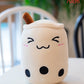 Cute Fruit Drink Plush Stuffed Soft Strawberry Milk Tea Plush Boba Tea Cup Toy Bubble Tea Pillow Cushion Kids Gift