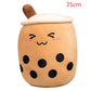 Cute Fruit Drink Plush Stuffed Soft Strawberry Milk Tea Plush Boba Tea Cup Toy Bubble Tea Pillow Cushion Kids Gift