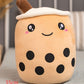 Cute Fruit Drink Plush Stuffed Soft Strawberry Milk Tea Plush Boba Tea Cup Toy Bubble Tea Pillow Cushion Kids Gift