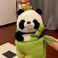 Simulated Bamboo Tube Flower Panda Pillow